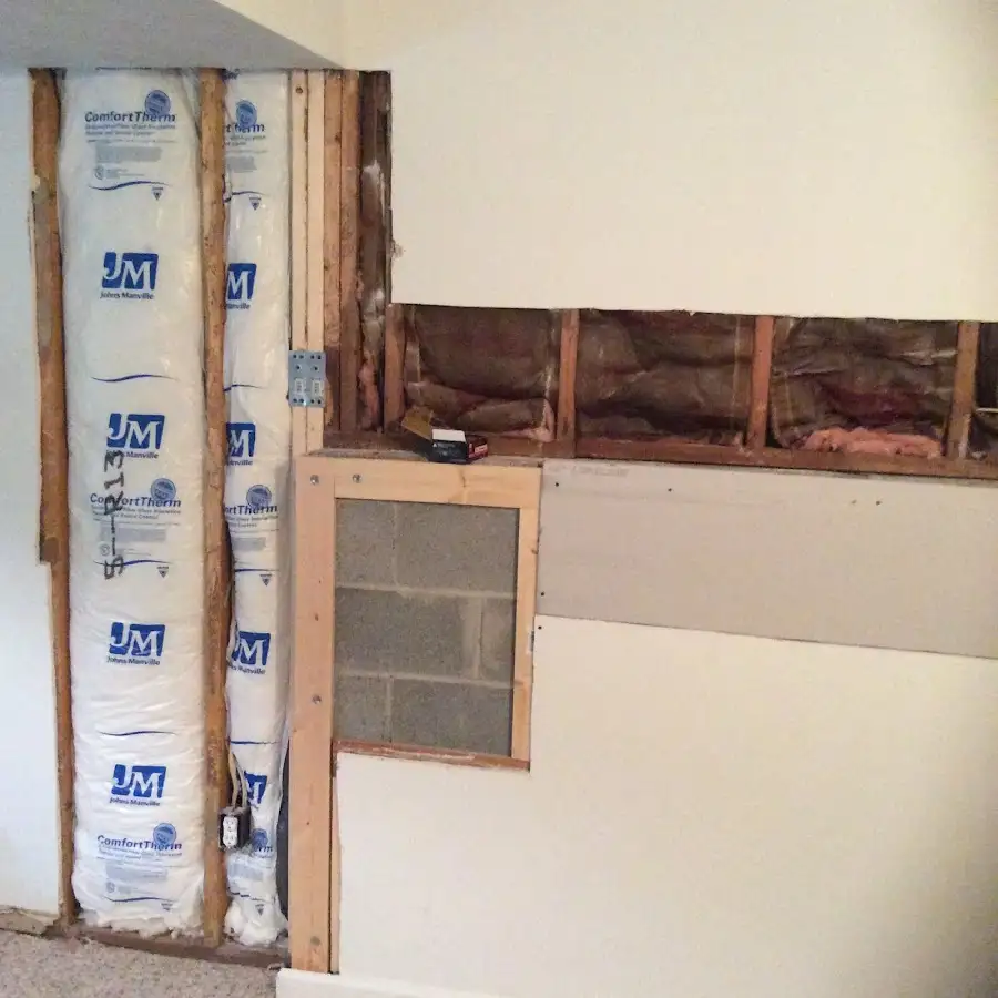 Wall insulation replacement during Basement Flood Cleanup in Meraux